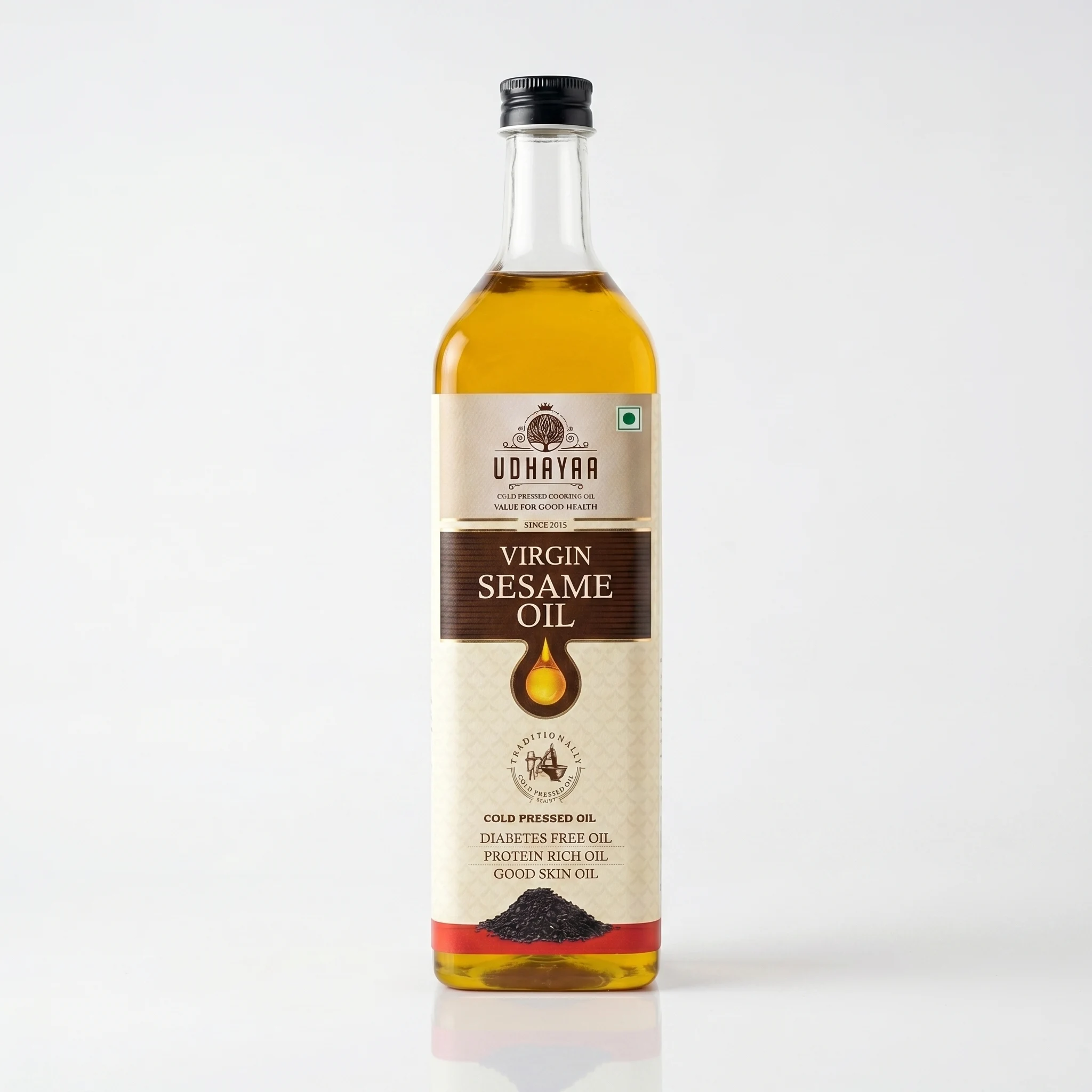 sesame oil glass bottle